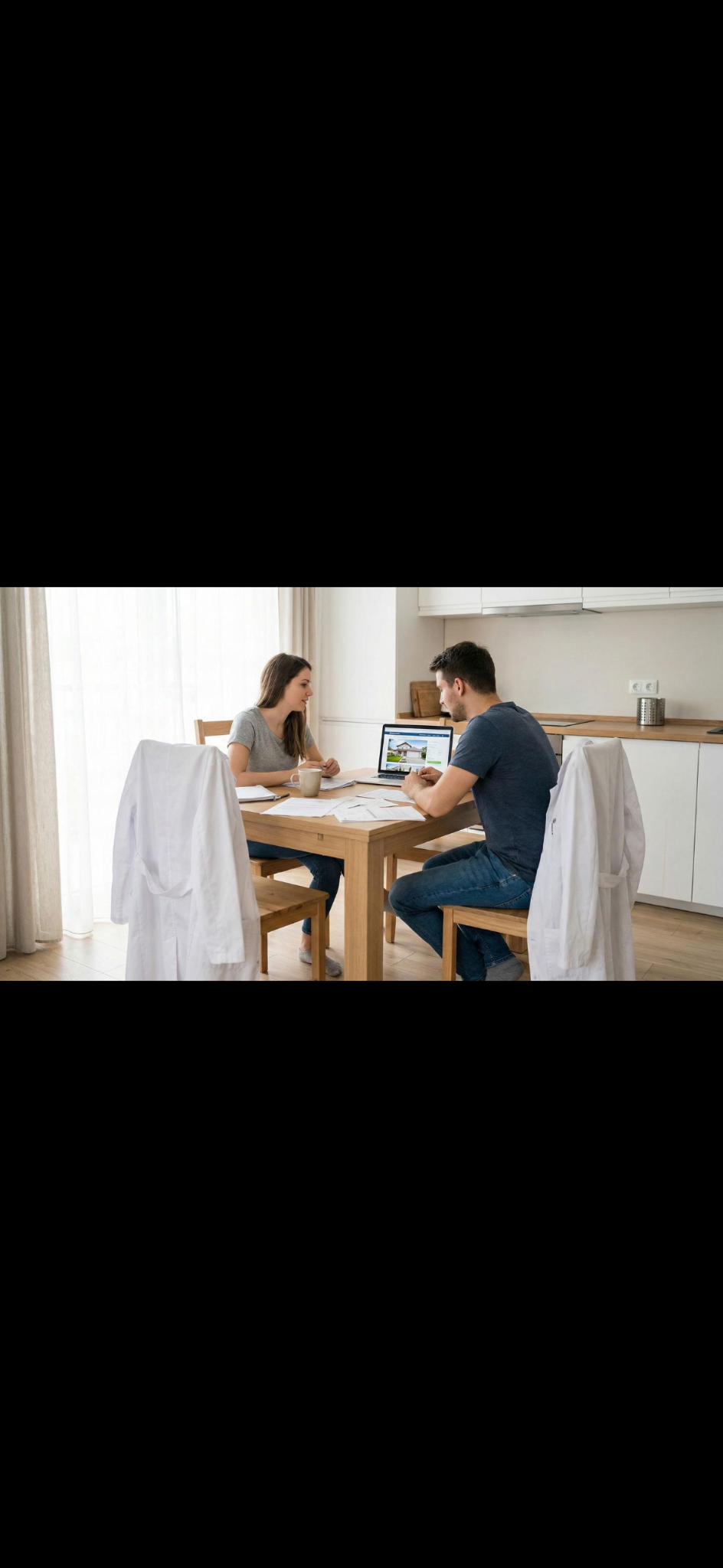 Medical professionals discussing homebuying options