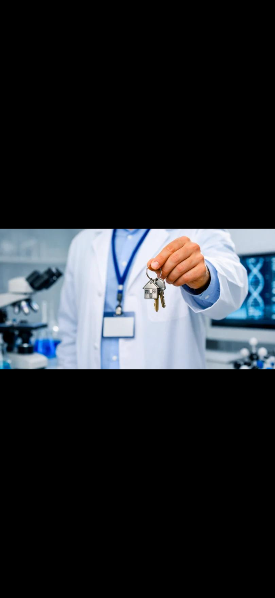 Medical professional reviewing relocation and homebuyer information